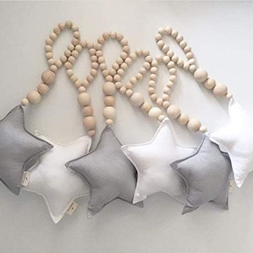 Nordic Style Wooden Bead Moon Star Heart Ornament