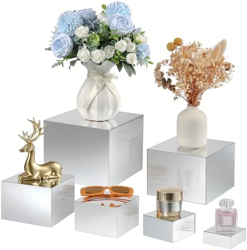 Geelin 6 Pack Silver Acrylic Display Risers