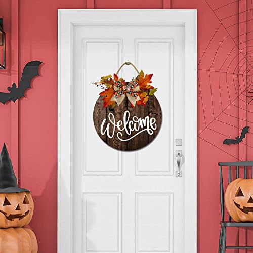 Rustic Wooden Fall Welcome Sign Halloween Decor