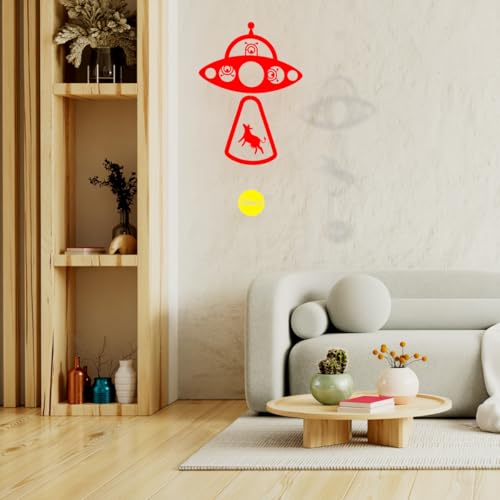 Whimsical UFO Mobile with Abducting Aliens