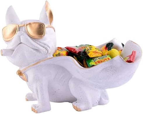 Cool Dog Sculpture with Plate for Home Decor