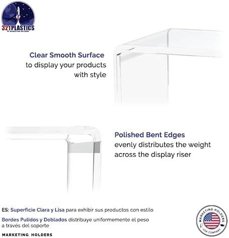 2 Pack Clear Acrylic Riser Display Stand for Countertops