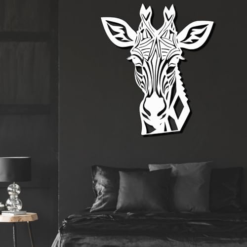 Stylish Giraffe Metal Wall Art Decor - Black 19x16
