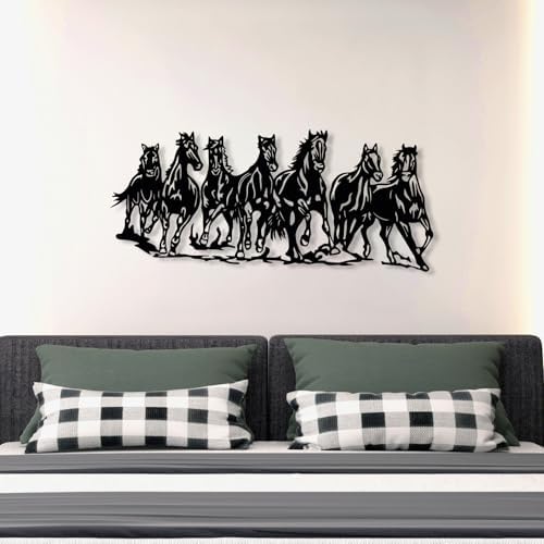 DecoSoul Horse Metal Wall Art Black 196 x 87
