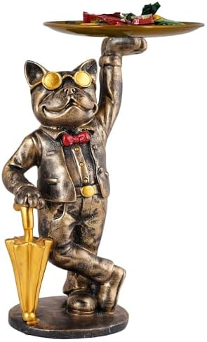 Cool Dog Sculpture with Plate for Home Decor 1
