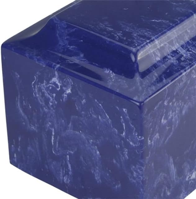 Custom Engraved Cobalt Cultured Marble Cremation Urn for Ashes