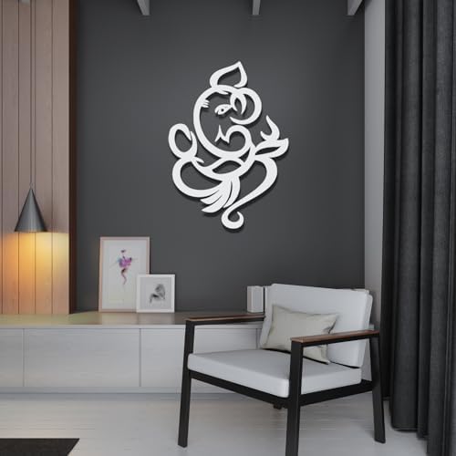 Ganesha Metal Wall Art Decor 47x34cm Black