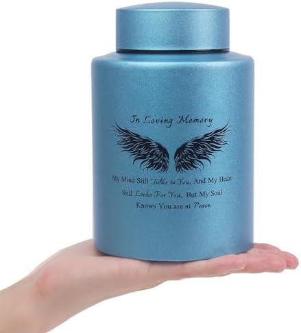 6 Inches Small Urn for Human Ashes Keepsake Box with Angel Wing