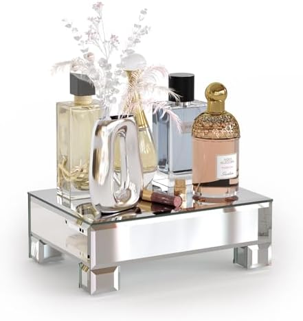 Stylish Mirrored Display Risers for Vanity and Countertop
