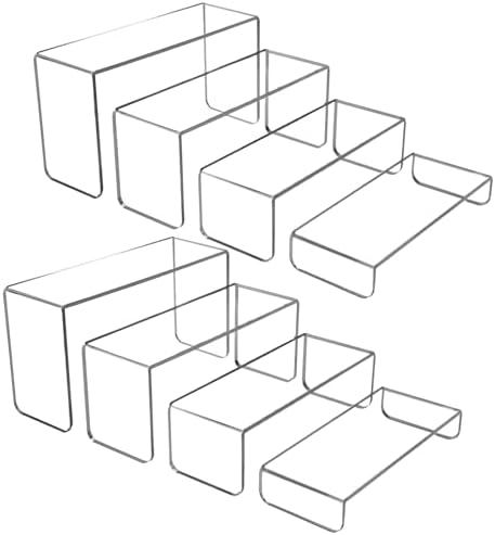 MerryNine Acrylic Risers Display Stands 8 Pcs 2 Set