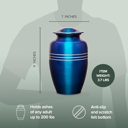 Eternal Harmony Large Urn for Ashes 7x11 Blue