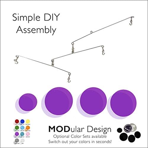 Modern Clear Purple Kinetic Art Mobile