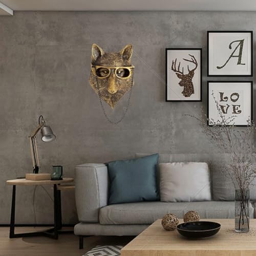 Dsadrwq 1 Pcs Fox Wall Sculpture Animal Head Decor