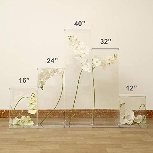 Set of 5 Clear Acrylic Display Riser Boxes