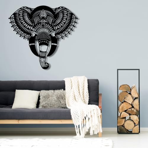 Feuwile Metal Elephant Wall Art Decor Black