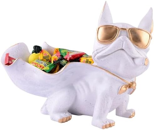 Cool Dog Sculpture with Plate for Home Decor