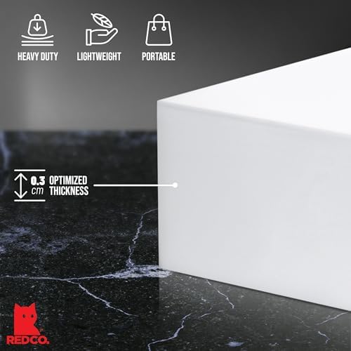 Red Co Set of 3 Glossy White Acrylic Cube Risers with Hollow Bottoms