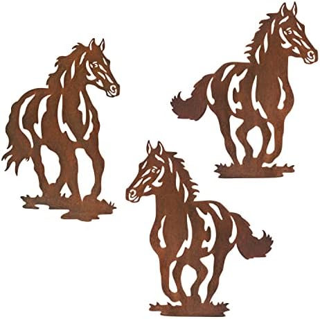 Limygus Metal Horse Wall Art Decor Set of 3