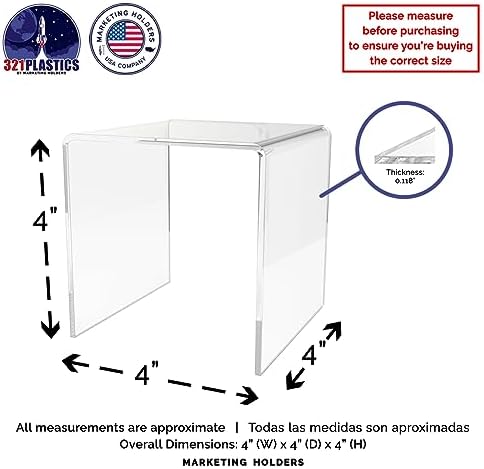 2 Pack Clear Acrylic Riser Display Stand for Countertops