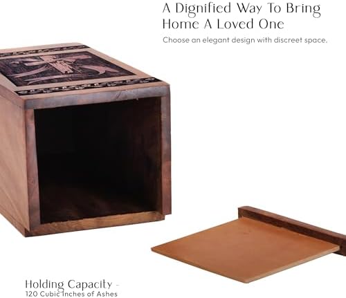 YATHABI Christian Wooden Urn - 1125 Inch Cremation Urn for Adult Ashes