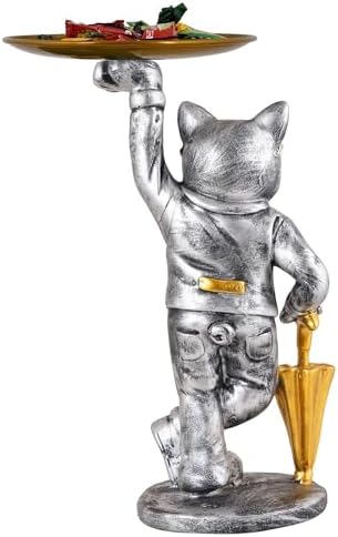 Cute Cool Dog Showpiece with Plate for Home Decor