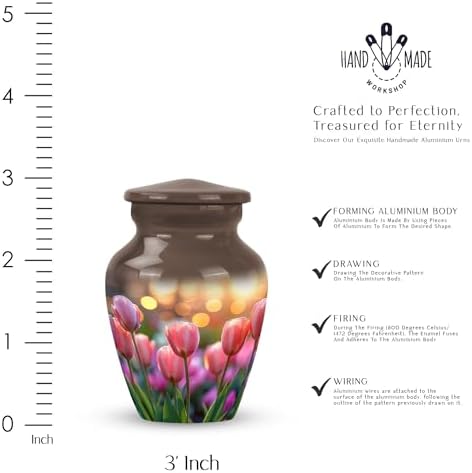 Crimson Solace Tulip Mini Ash Urn - 3 Inch Pack Of 1