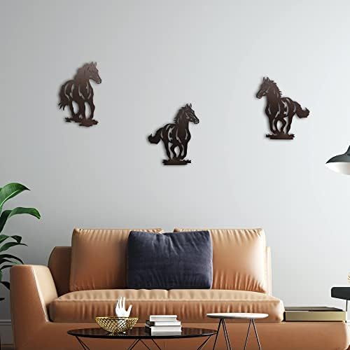 WAIU Metal Horse Wall Art Decor Set of 3