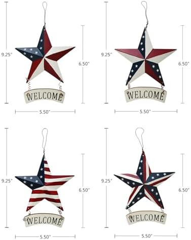 Wovorins Patriotic Welcome Sign Set of 4
