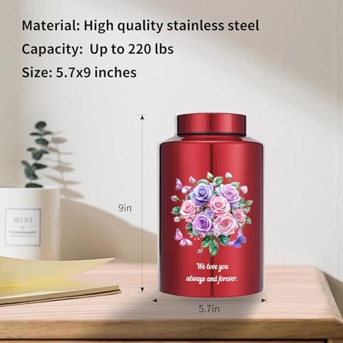 ZISAMURE Cremation Urn for Ashes Large Decorative Urn Black
