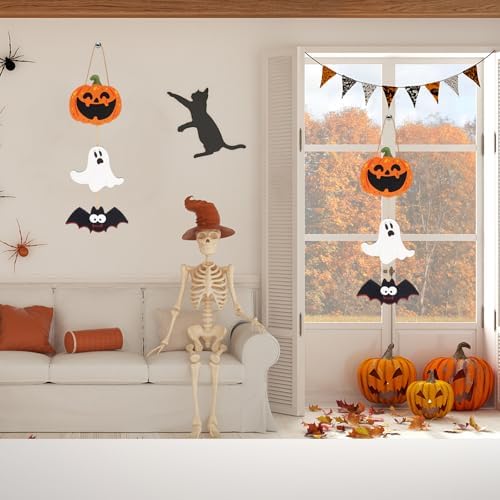 2Pack Halloween Door Sign Decorations Wooden Hanging Trio Set