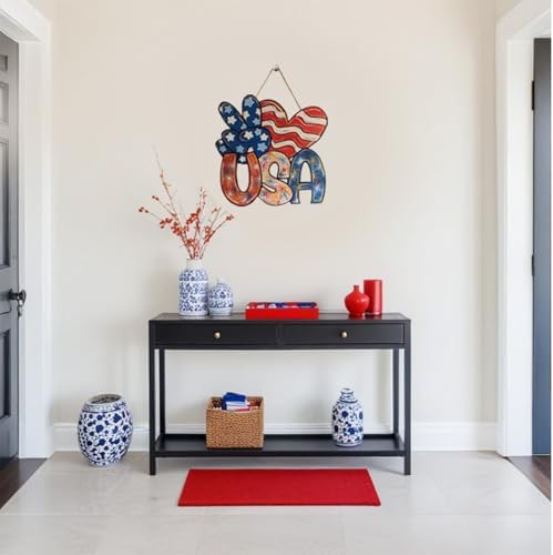 4th of July Wooden Door Wreath Decor Sign