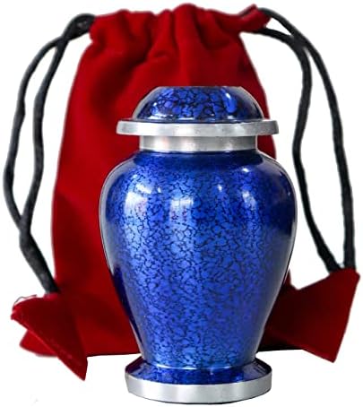 Marble Blue Small Urns for Cremation Ashes Set of 4