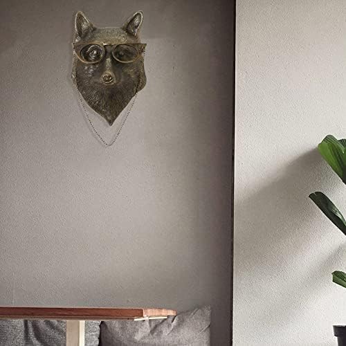 Fox Head Wall Sculpture Resin Animal Decor for Home