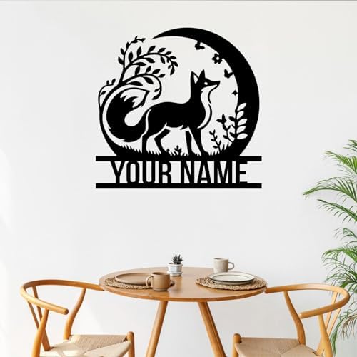 Houdoum Personalized Metal Fox Wall Art