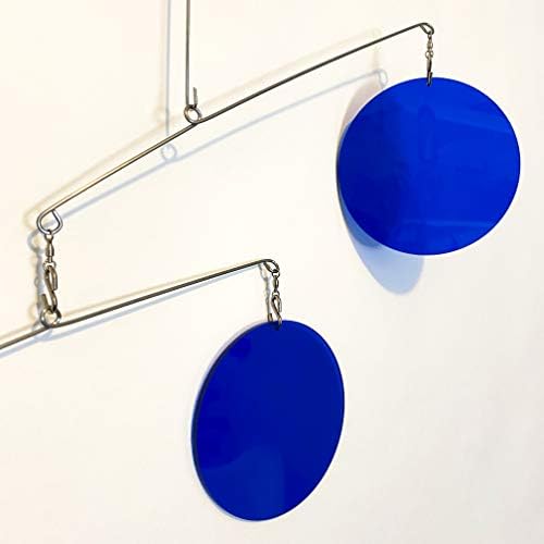 Modern Kinetic Art Mobile - Navy Blue Clear Design