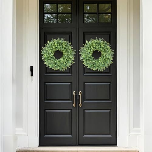 26 Artificial Boxwood Wreath for Front Door Decor