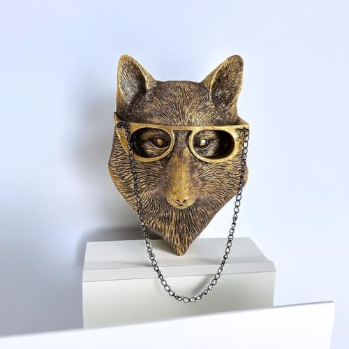 Dsadrwq 1 Pcs Fox Wall Sculpture Animal Head Decor