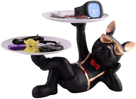 Sivani Cool Dog Sculpture with Plate Home Decor Showpiece