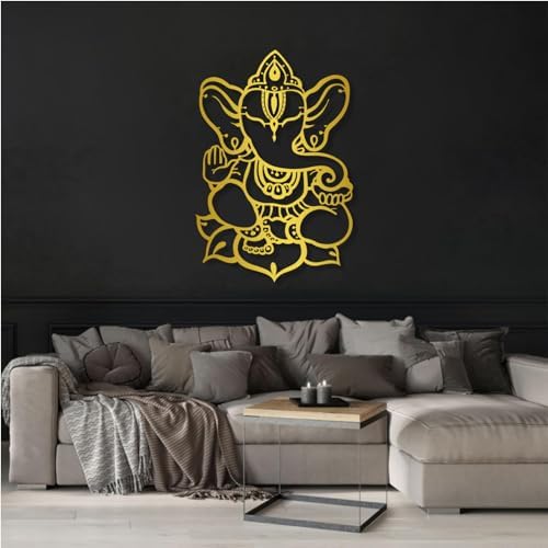 Ganesha Metal Wall Art for Living Room and Yoga Room