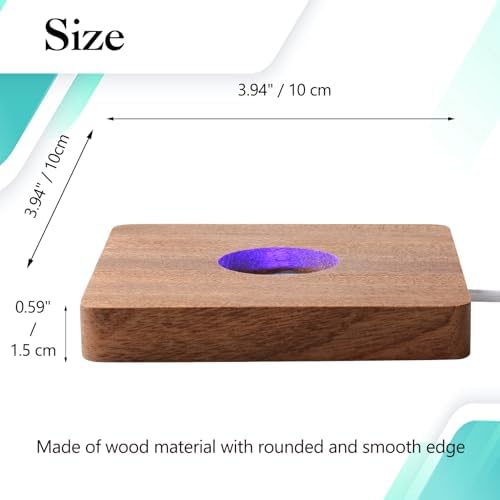 IFOLAINA LED Wood Base for Crystal Display
