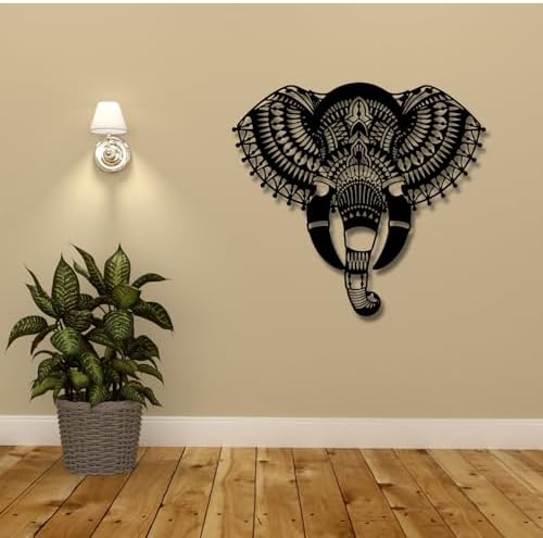 Feuwile Metal Elephant Wall Art Decor Black