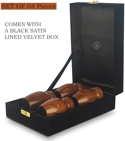 ZIYA Wooden Mini Cremation Urn Set of 4 with Velvet Case