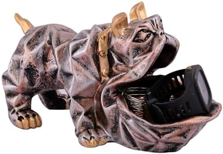 Resin Cool Dog Sculpture with Plate for Home Decor