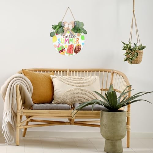 Hello Summer Wreath Front Door Welcome Sign