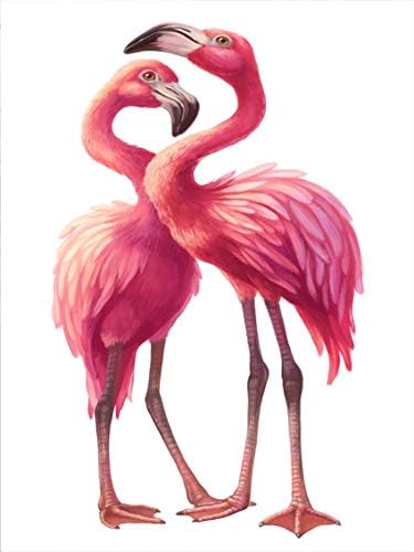 Pink Flamingo Love Together Wall Sculpture 8x12 Inches