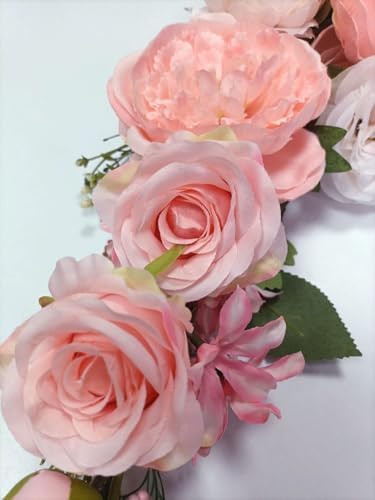 OrgMemory Artificial Floral Swag 23 Inch Peach