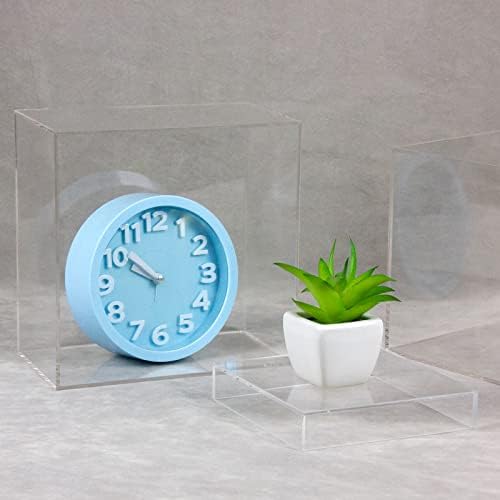Clear Acrylic Cube Display Box 4 Pcs Risers Stands