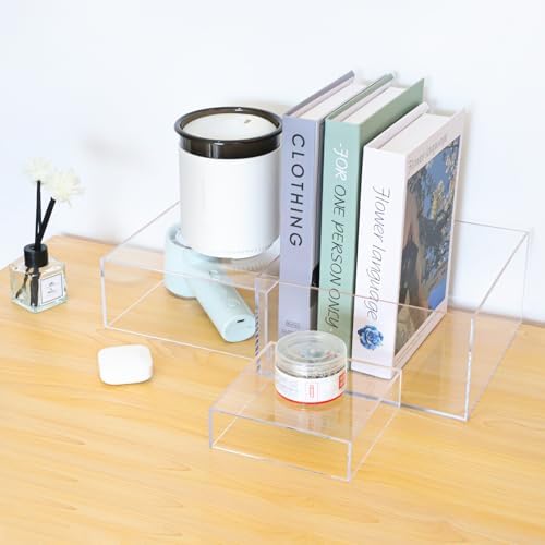 Hylebor 6Pcs Clear Acrylic Display Risers for Buffet and Party Use