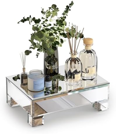 Stylish Mirrored Display Risers for Vanity and Countertop