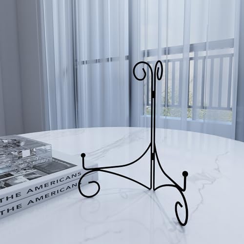 10 Inch Display Plate Stand with Folding Design 2-Pack Black